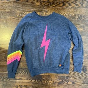Aviator Nation Pink Lightning Bolt Crewneck